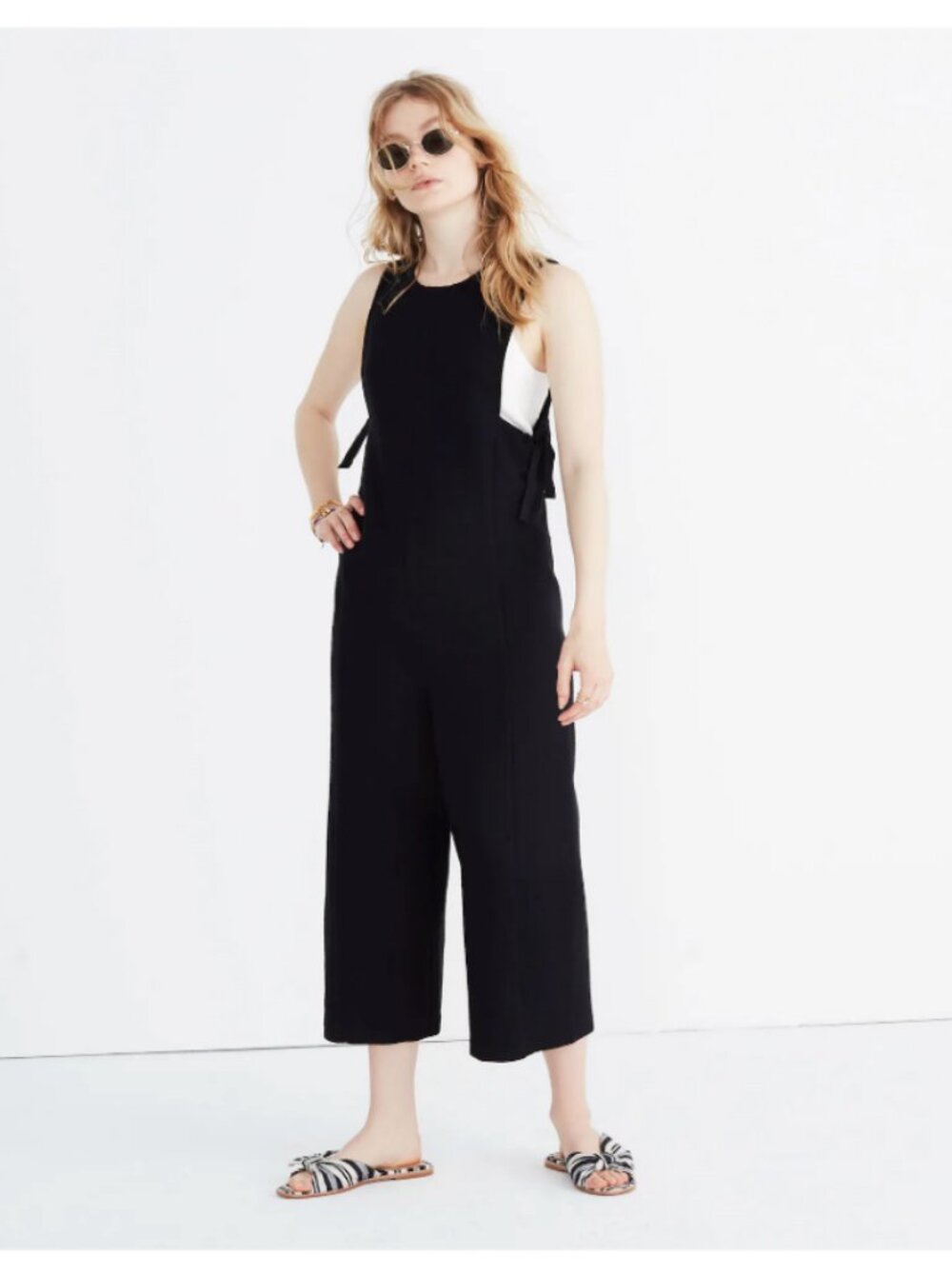 Madewell Texture & Thread Side-Tie Jumpsuit Bright Ivory Size Small  NWT